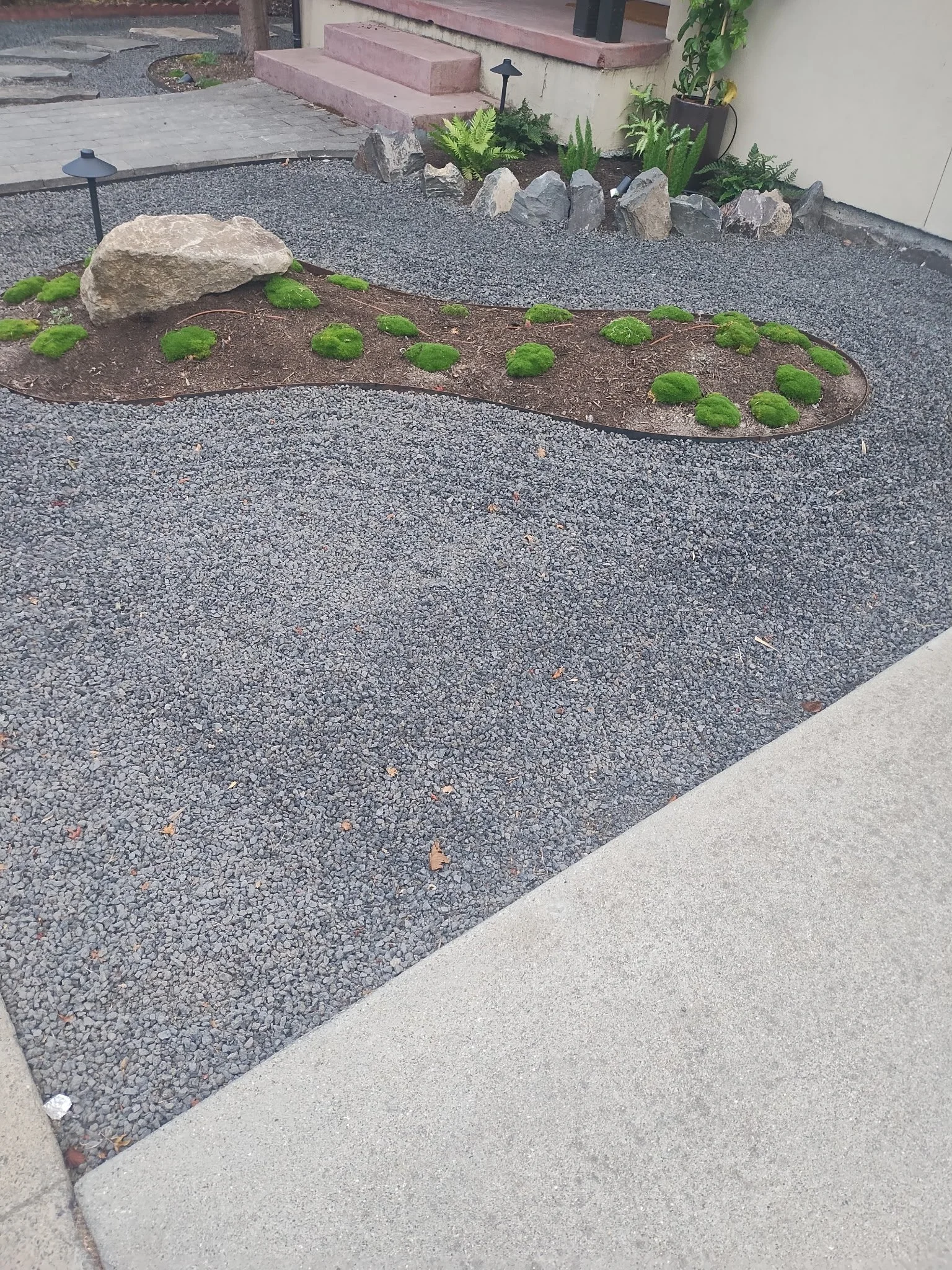 gravel, rock, soil settling