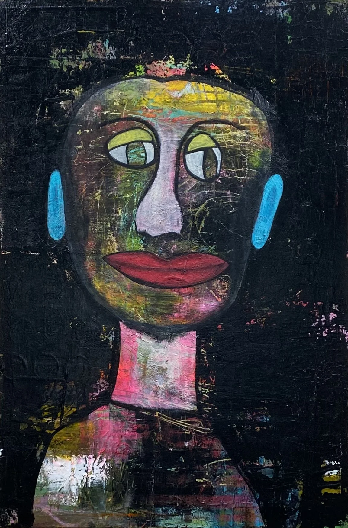 The Better To Hear You With
36” x 24”x1.5” mixed media on gallery-wrapped canvas.  

$1500.00 