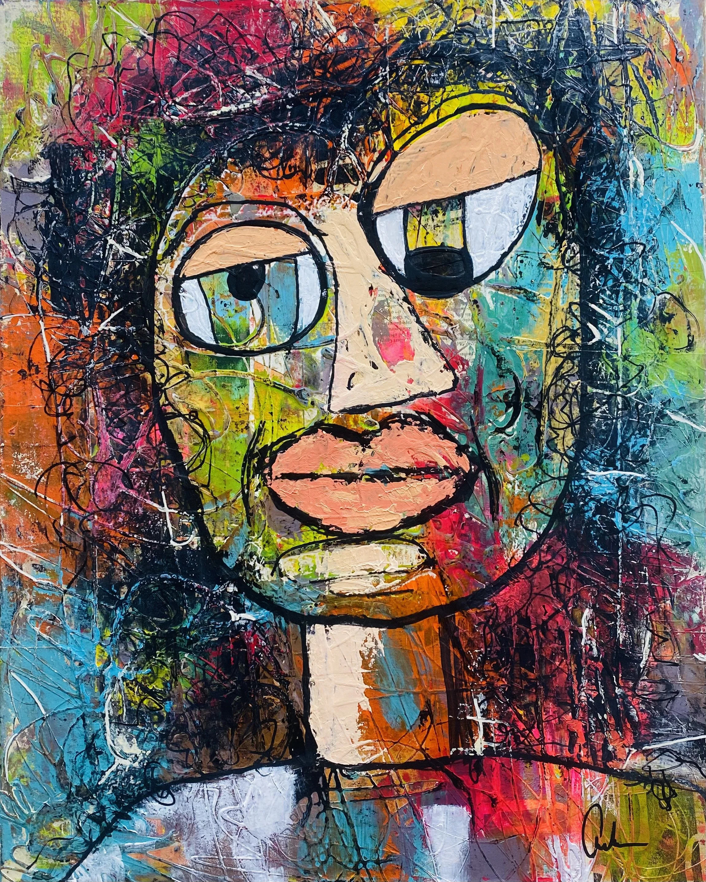 AN EYE FOR DETAIL 30” x 24”x1.5” mixed media on gallery-wrapped canvas. 

$1500.00 