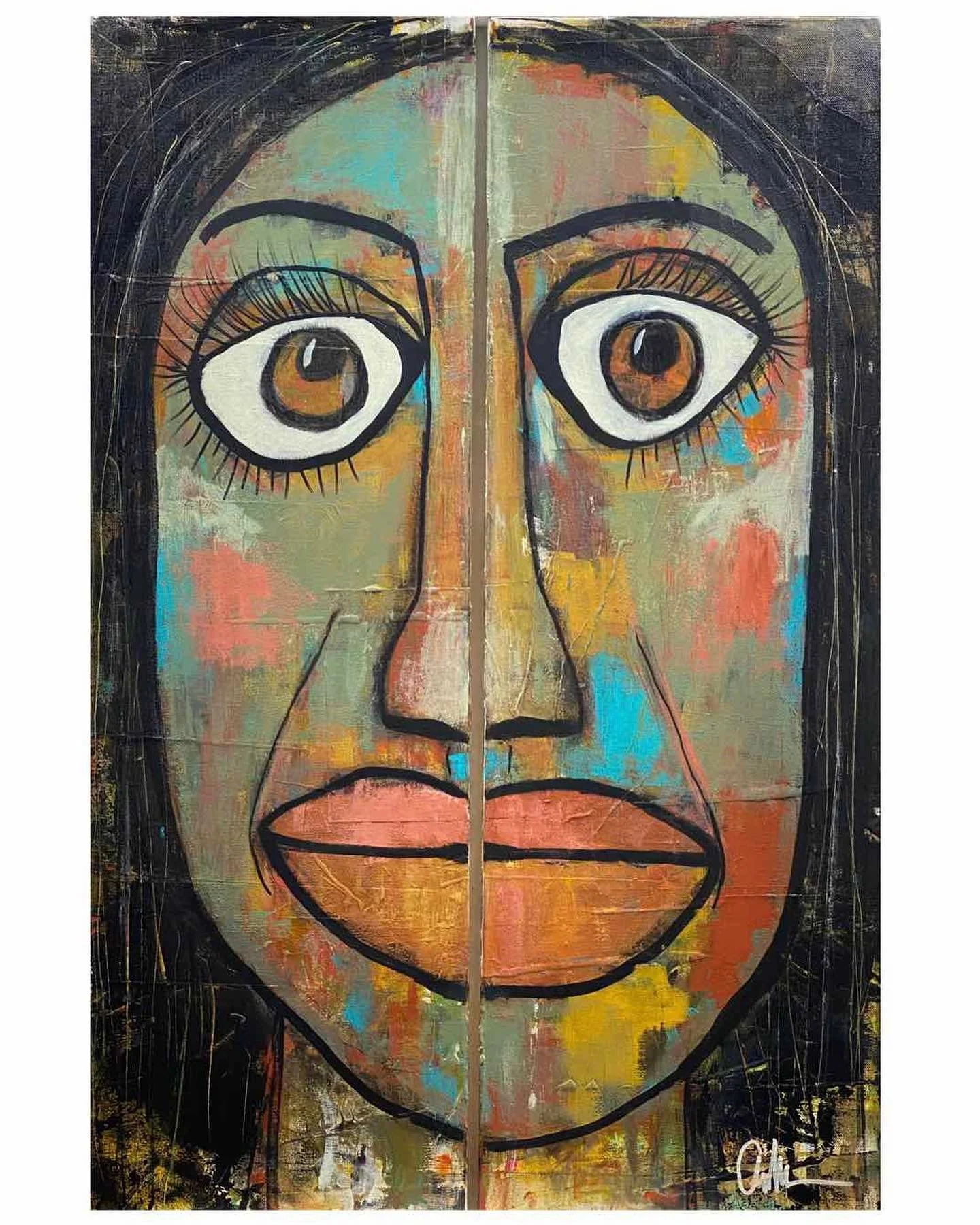 THE SPACE BETWEEN 36” x 24” mixed media diptych on gallery-wrapped canvas.  

$2000.00 