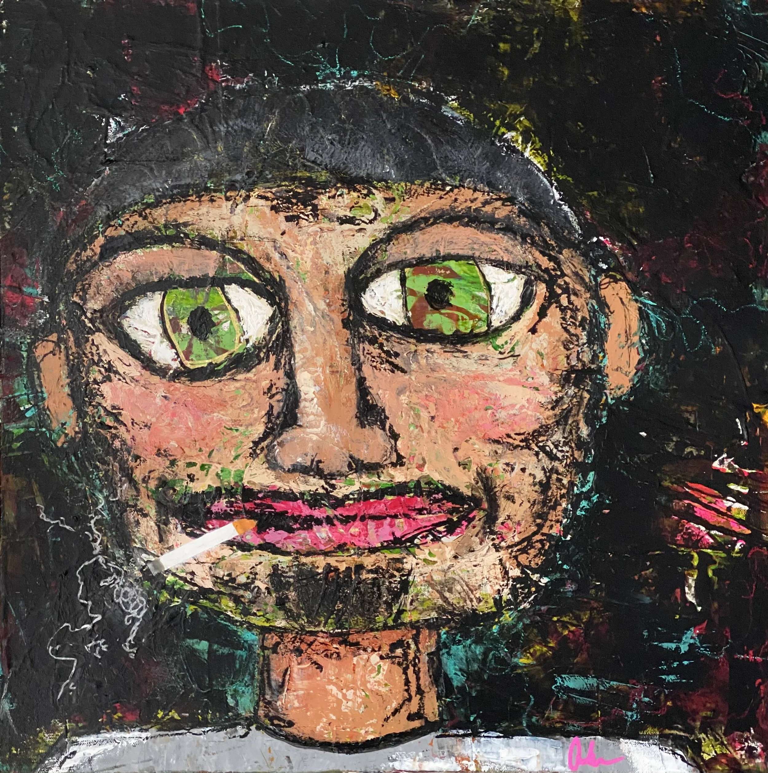 TRUTH BE TOLD 24” x 24”x1.5” mixed media on gallery-wrapped canvas. 

$1000.00 