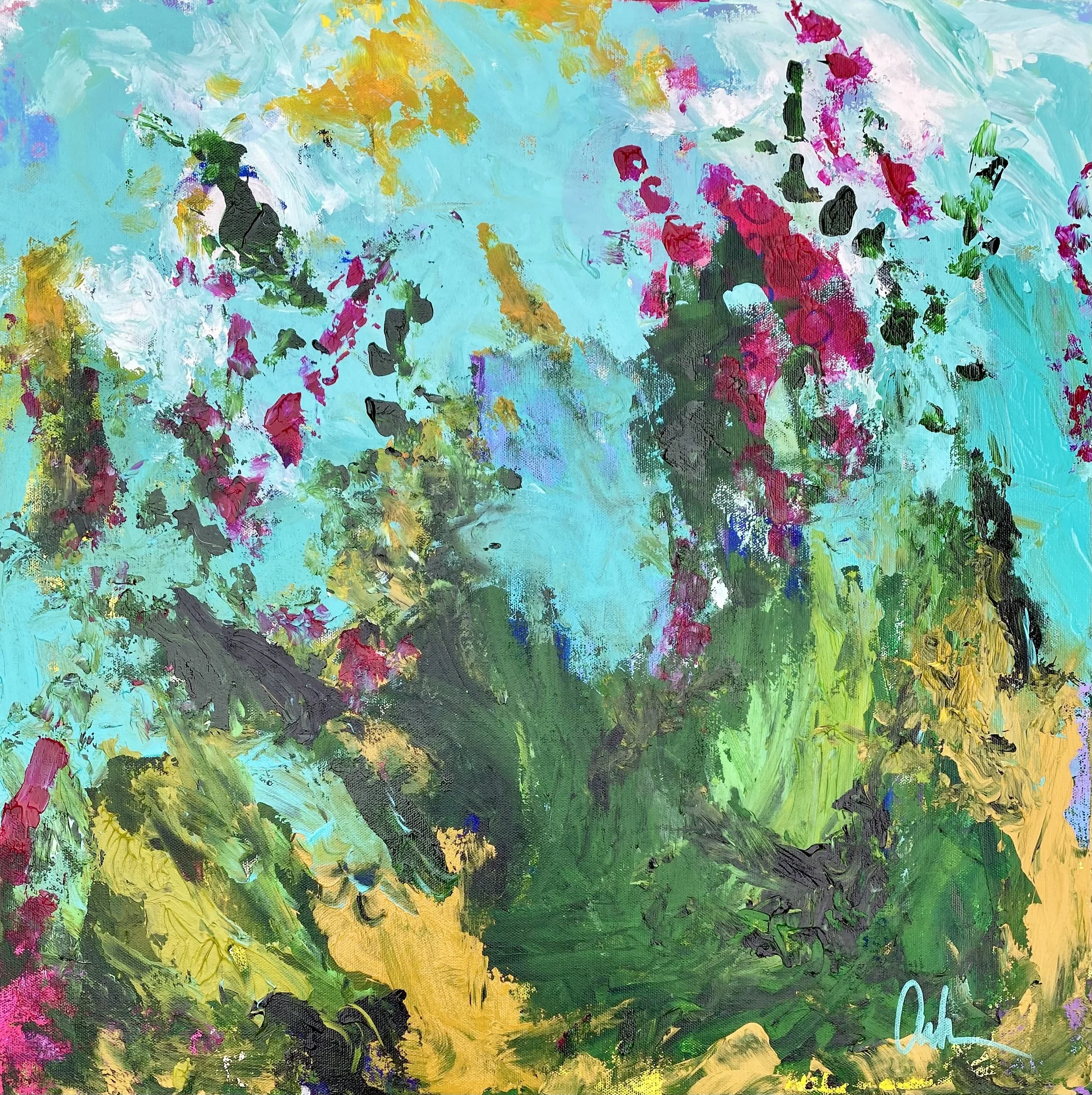 Salutation to the Sun
24” x 24”x1.5” acrylic on gallery-wrapped canvas. 
$600.00 