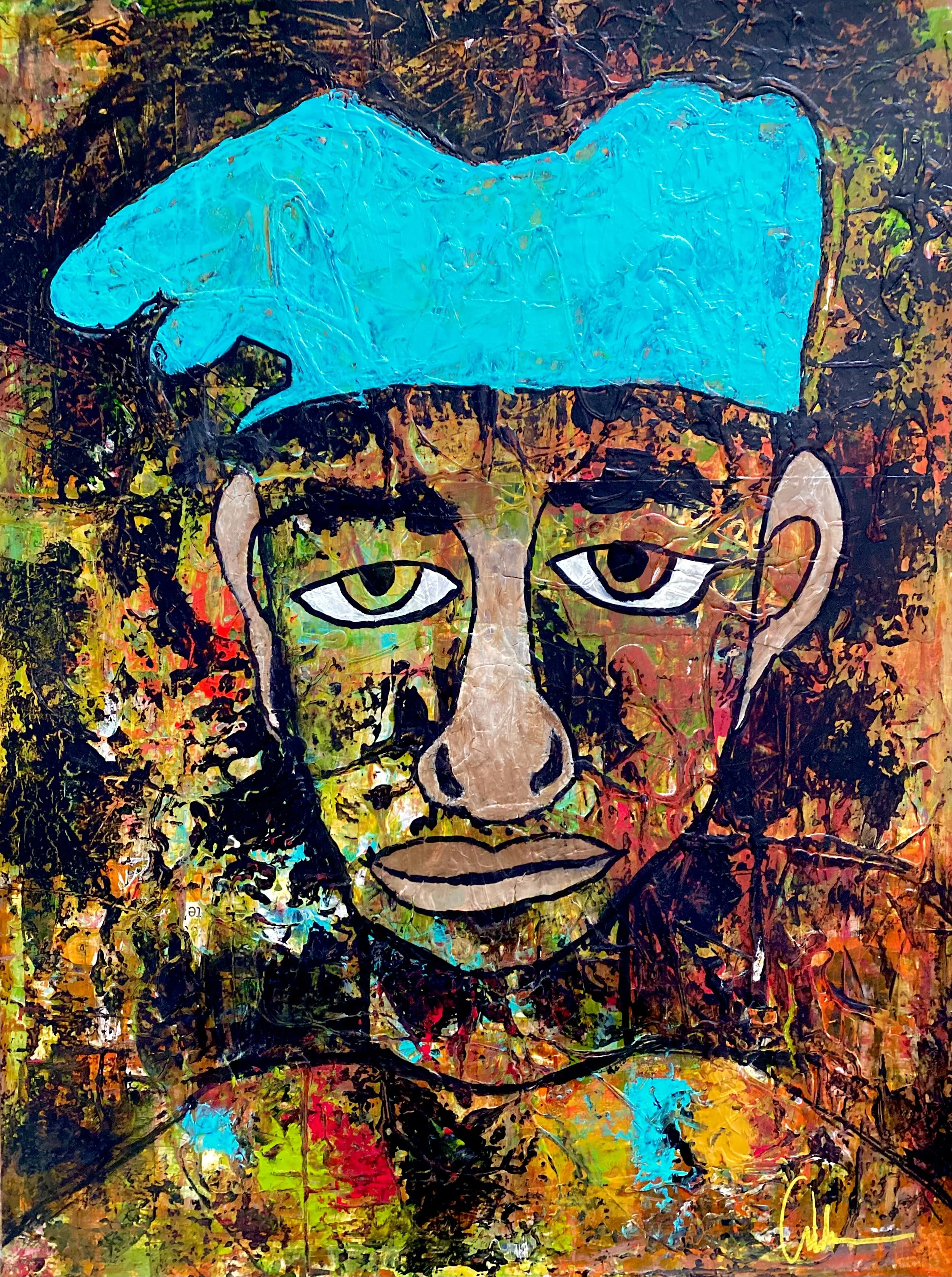 His Favorite Hat
24”x18” mixed media on watercolor paper. 

$250 