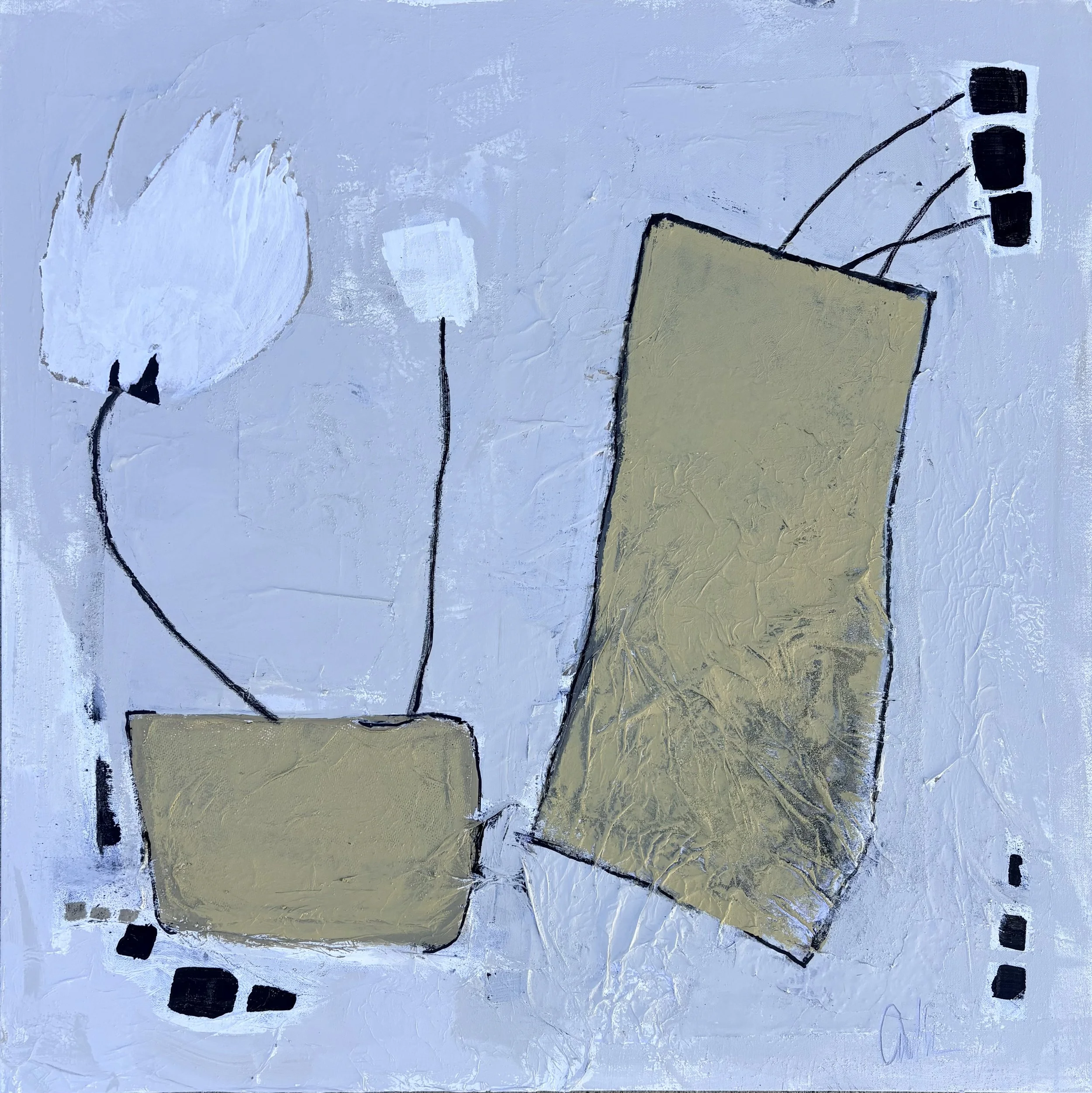 Finding Common Ground - 36x36 mixed media on gallery wrapped canvas $1200