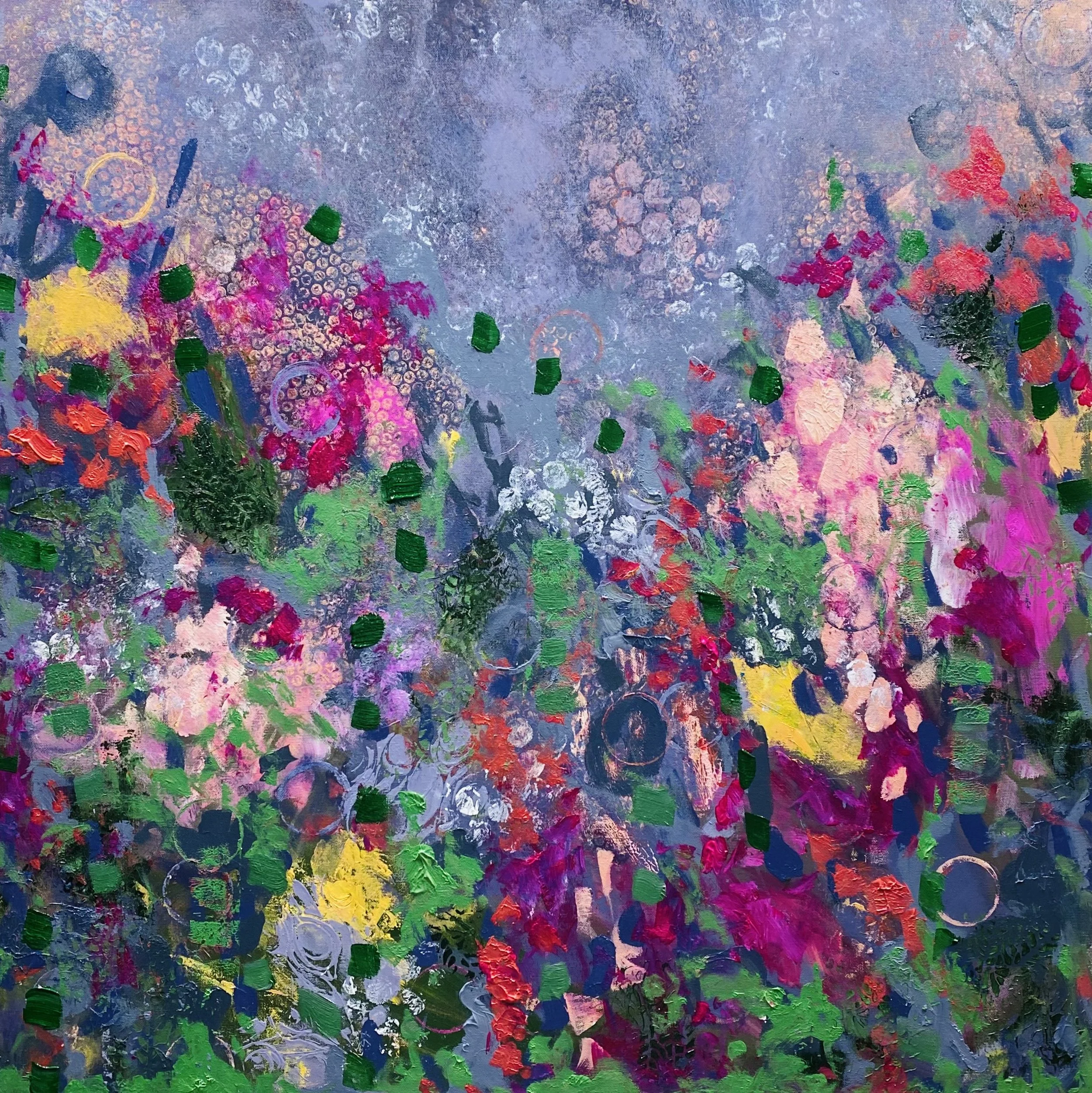 Blame It On Spring
36” x 36”x1.5” acrylic on gallery-wrapped canvas. 

$1200.00 