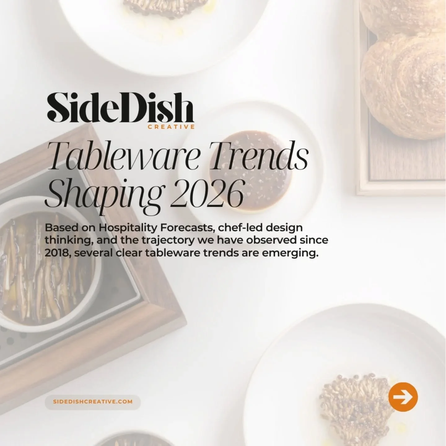 At Side Dish Creative, we work at the intersection of hospitality strategy, chef-led design, and tableware development. Drawing on industry forecasts and patterns we have been observing since 2018, these trends reflect how tableware is evolving from 