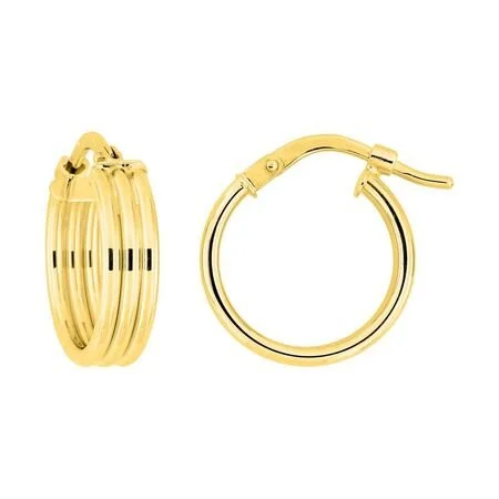 Pendientes de aro en oro amarillo 18k/750
