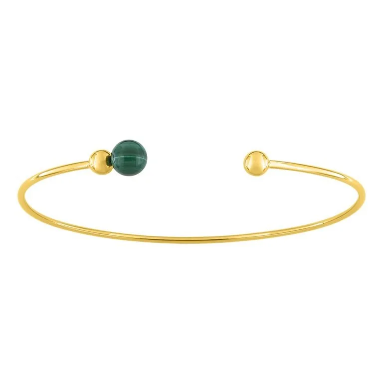 Pulsera de Oro Amarillo 18k/ con Malaquita