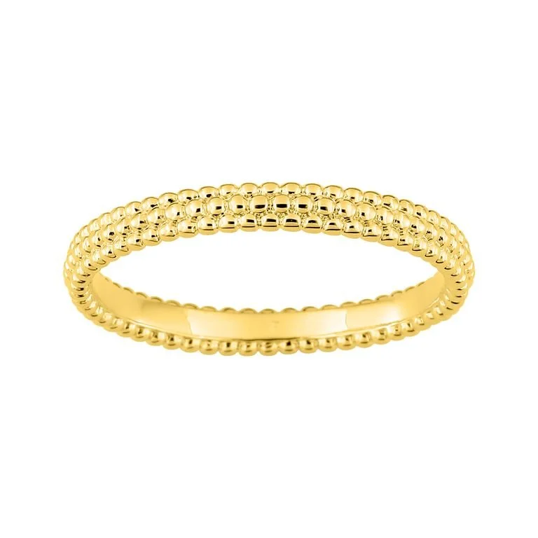 Anillo de Boda en Oro Amarillo 18k/750 con Diseño de triple Bolas