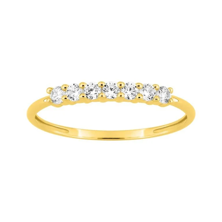 Anillo de Compromiso en Oro Amarillo 18k con Circonitas