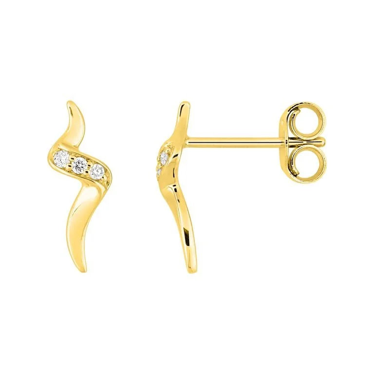 Pendientes en oro amarillo 18k/750 con Diamantes 0.03CT