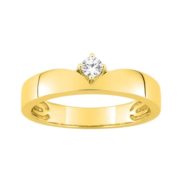 Anillo en oro amarillo 18k/750 y diamante 0.10ct