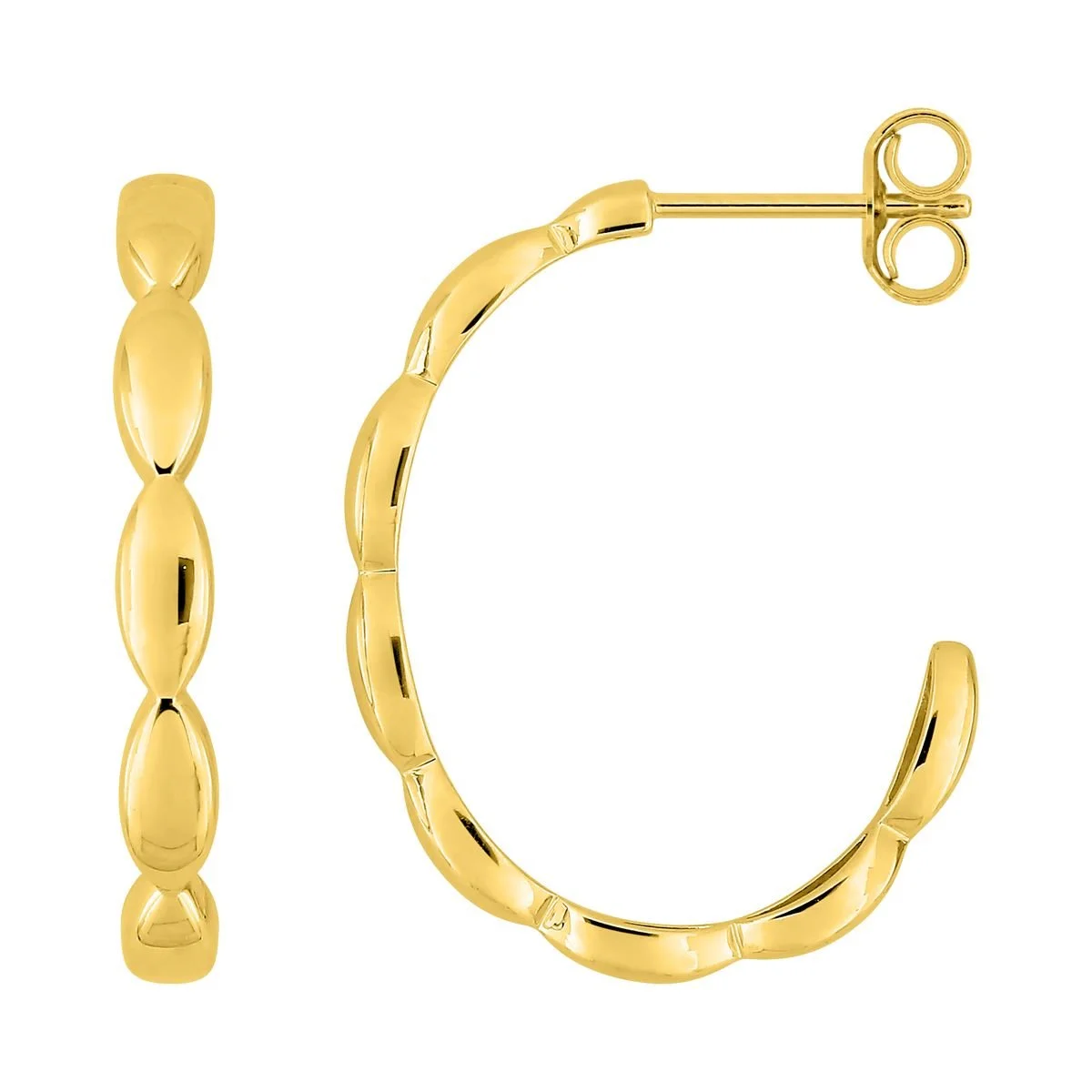 Pendientes Semi Aro Oro 18k/750 con Seguro de Rosca.