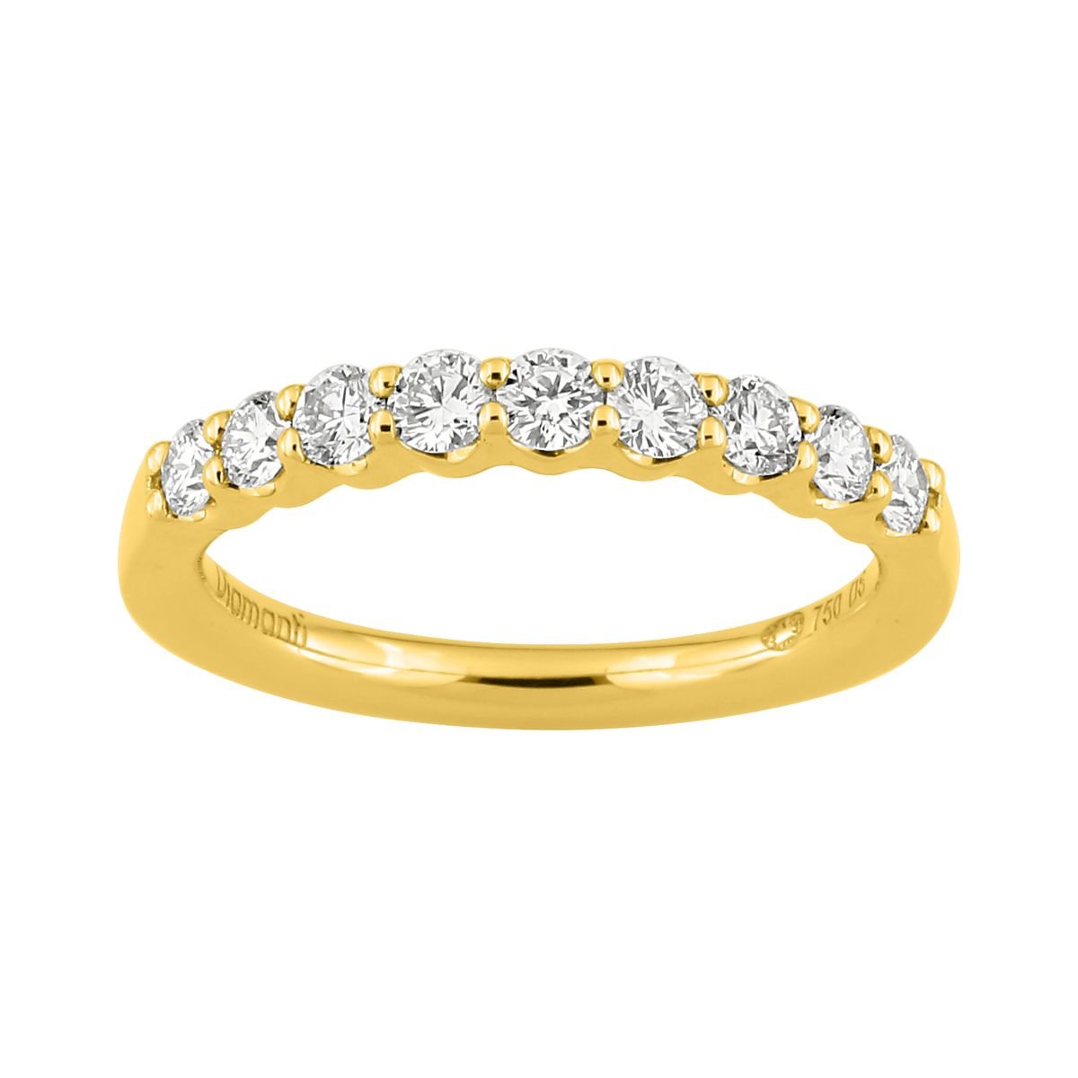 Anillo en oro amarillo 18k/750 y diamantes SYN F-VS 0.50ct