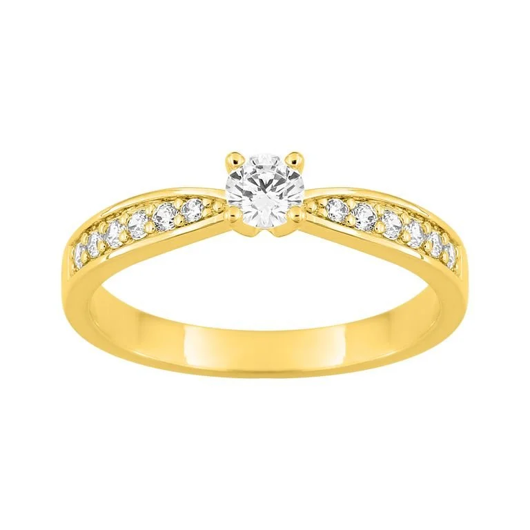 Anillo en Oro Amarillo 18k/750 y Diamantes 0.41CT