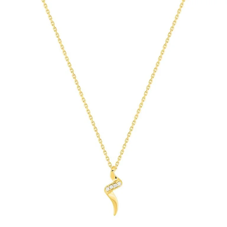 Collar de Oro Amarillo 18K y colgante con Diamantes 0.02ct