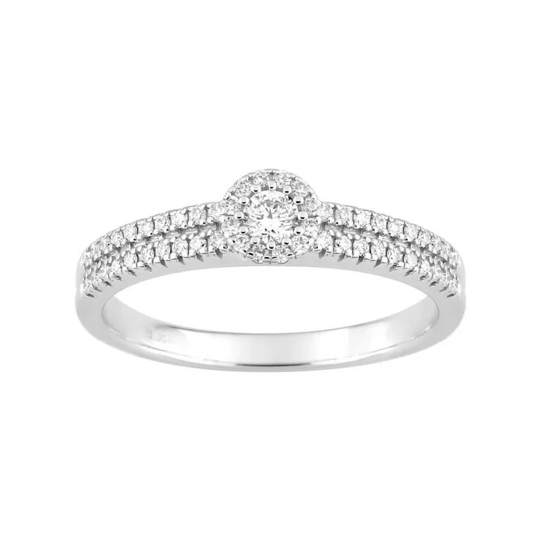 Anillo en oro blanco 18k/750 y diamantes 0.30ct