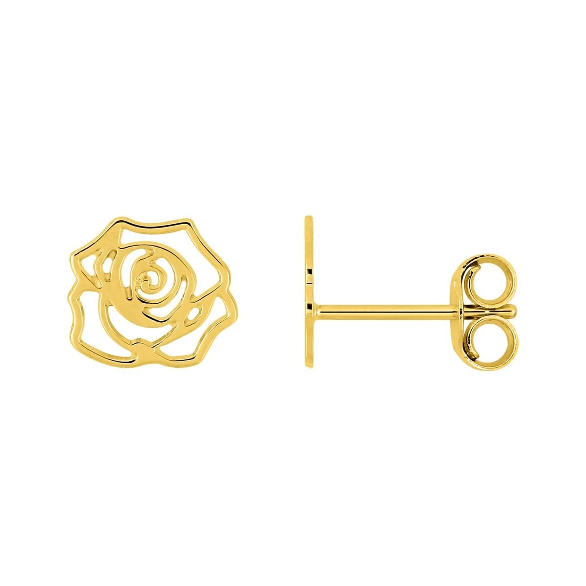 Pendientes forma de  Rosa en Oro Amarillo 18k/750