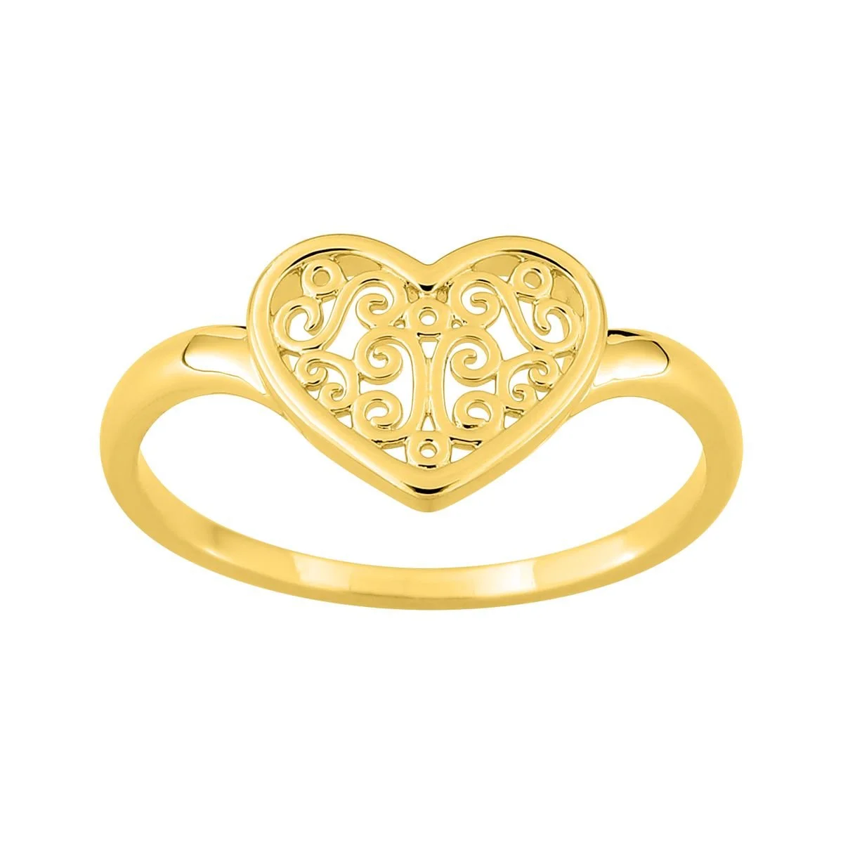 Anillo Corazón en Oro Amarillo 18K/750