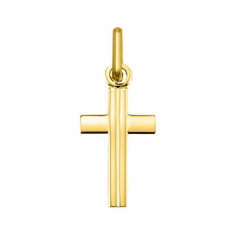 Cruz con líneas en oro 18k/750