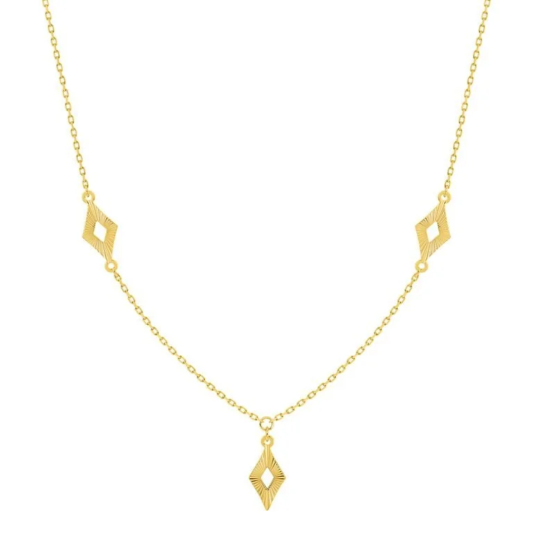 Collar de Oro Amarillo 9K/375 con Detalles Geométricos