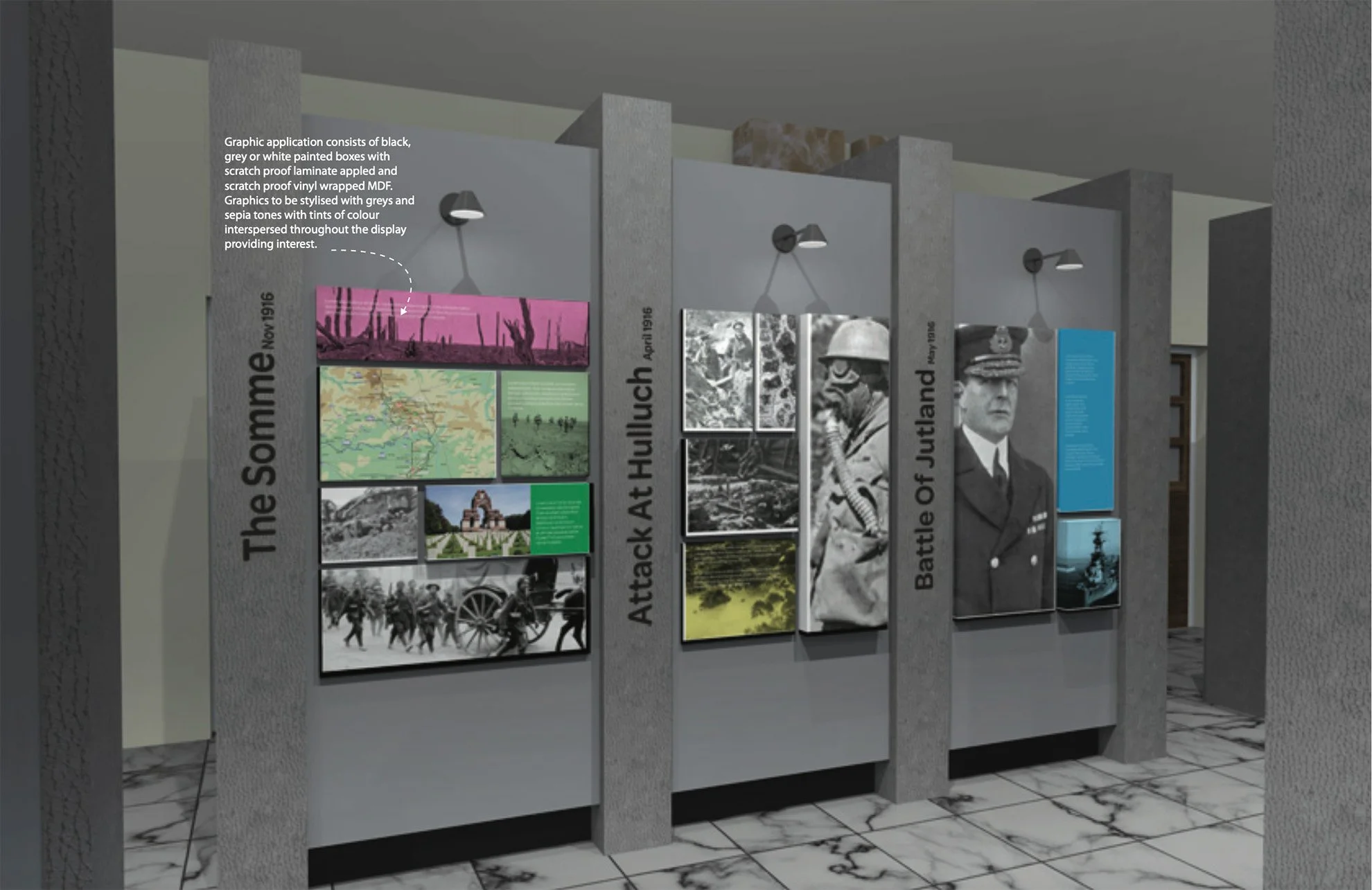 Graphic panels for museum design