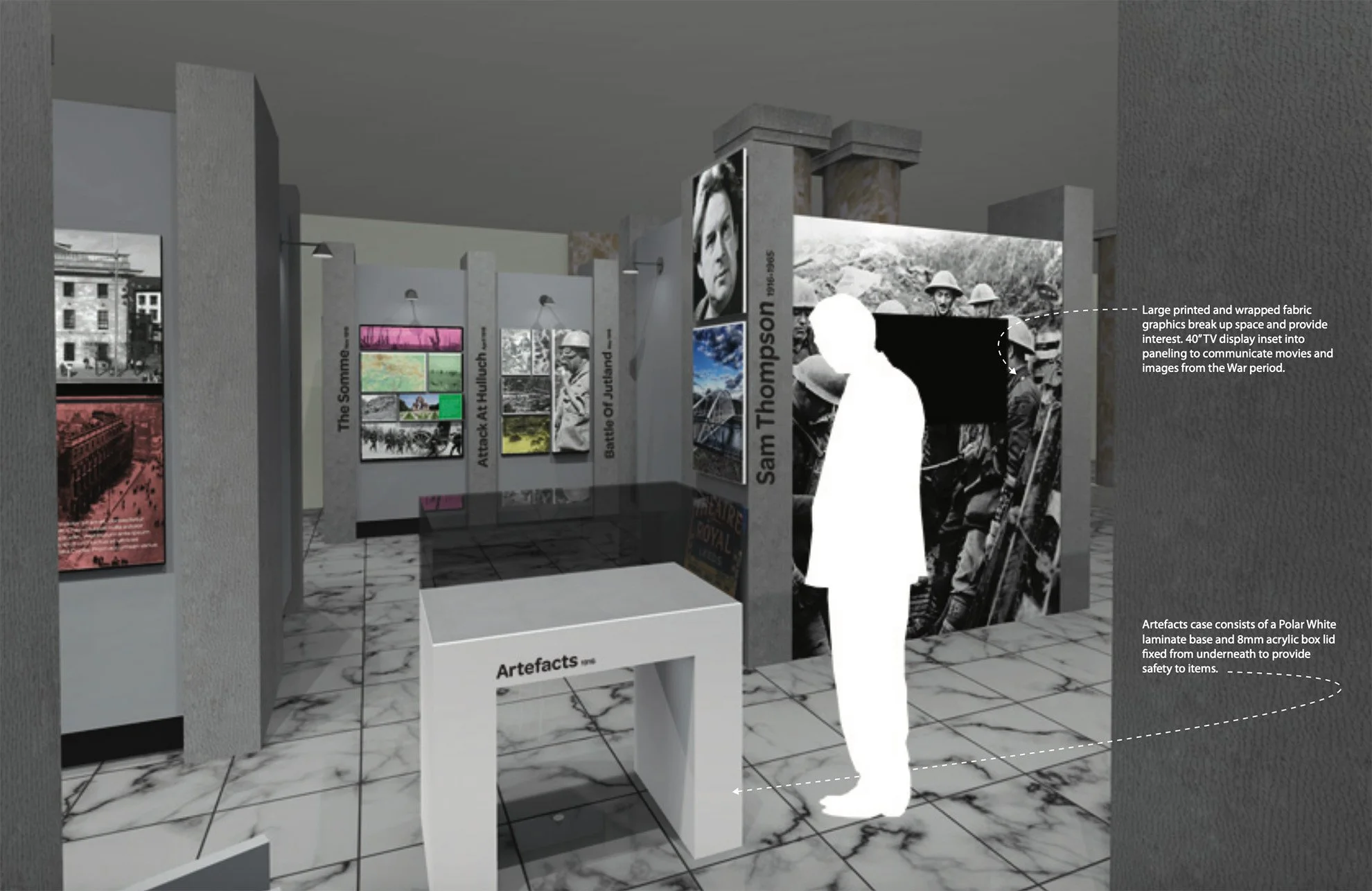 Display plinths for museum with glass tops