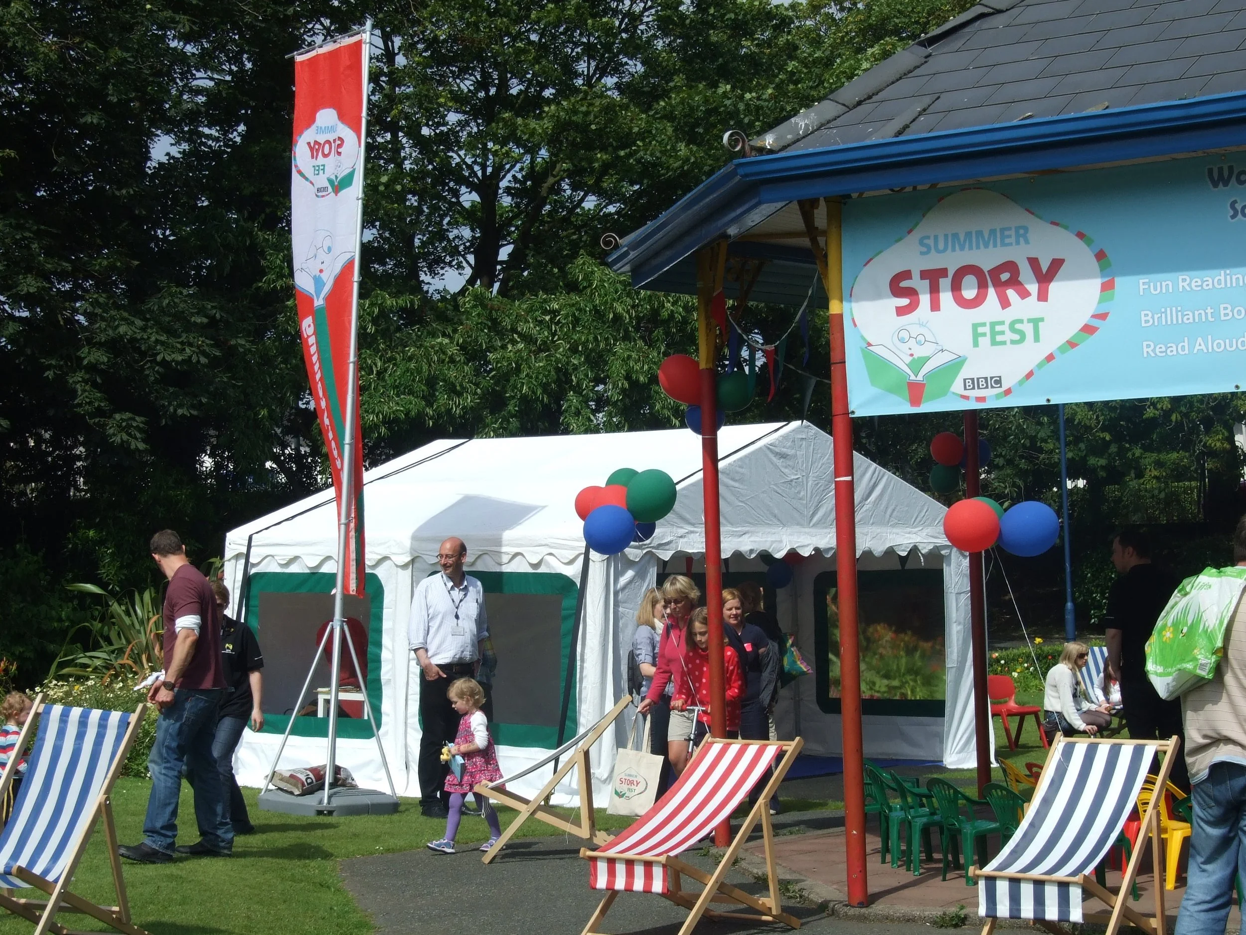 Event decoration of band stand in Bangor Northern Ireland.
