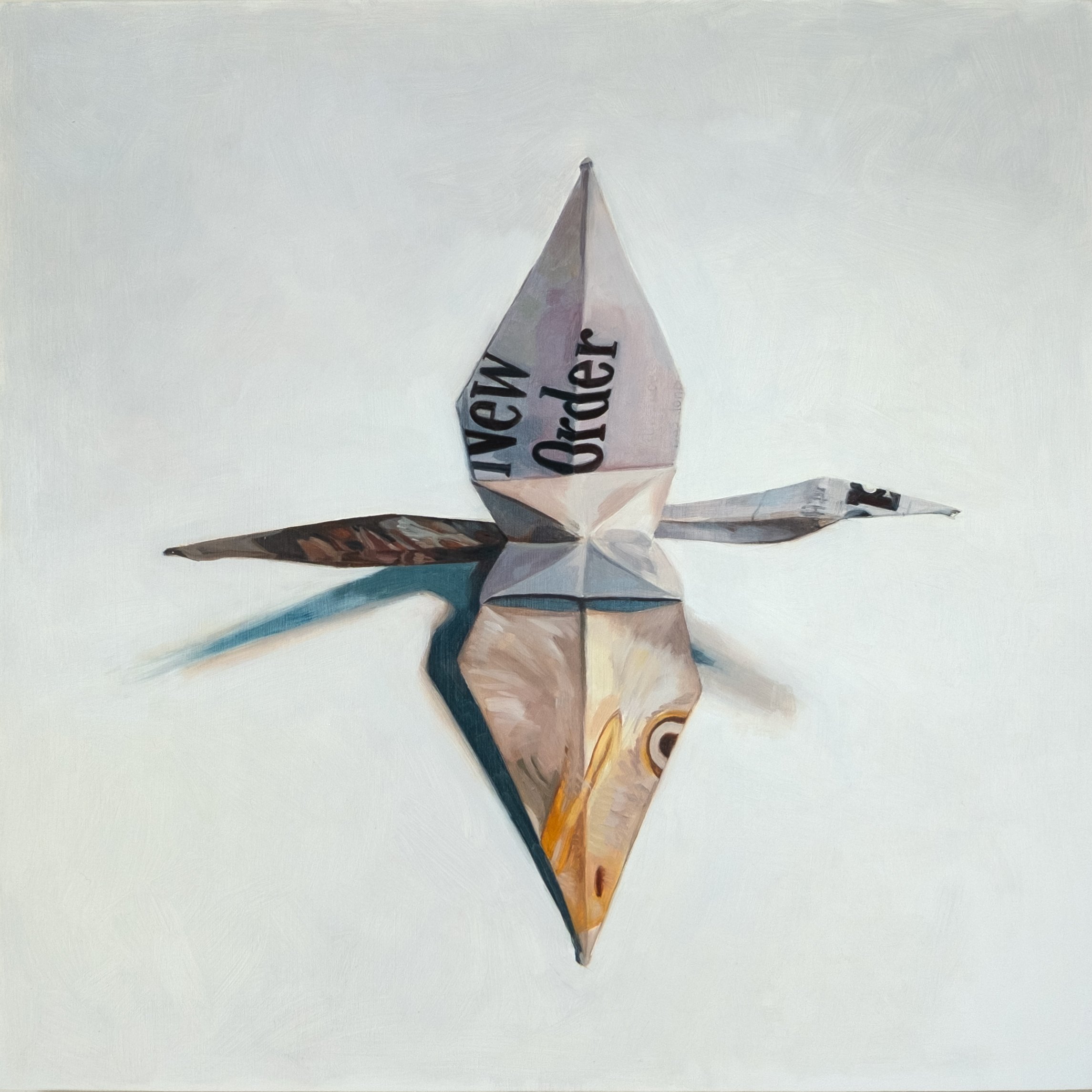 Crane #20, oil on panel, 16" x 16"