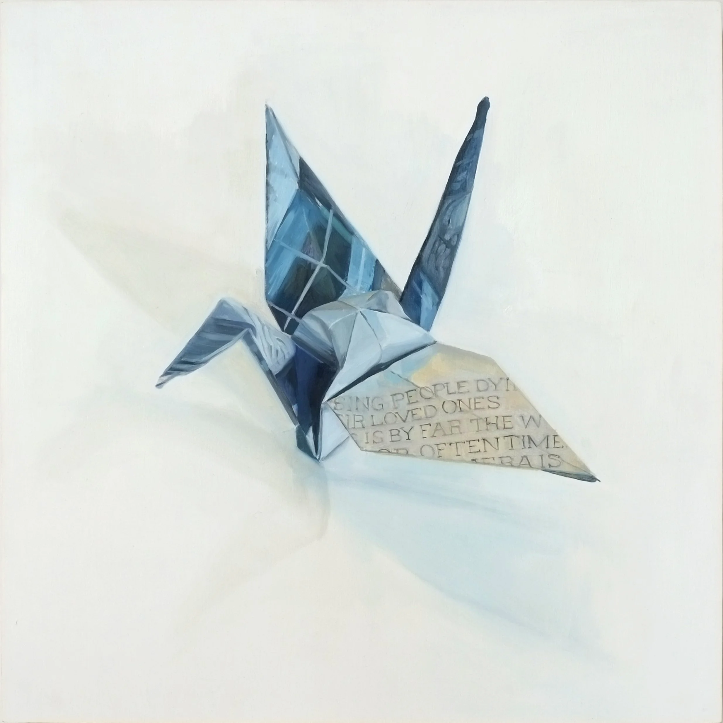 Crane #8, oil on panel, 16" x 16"