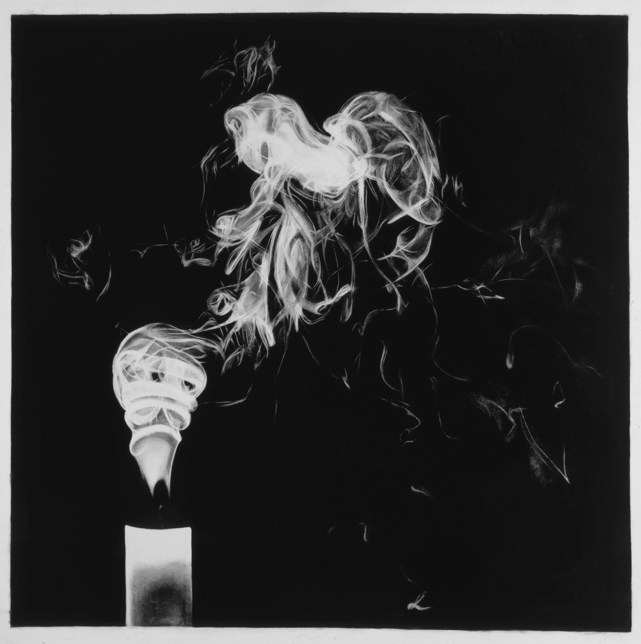 Traces #2, 1999, charcoal on paper, 57" x 57"