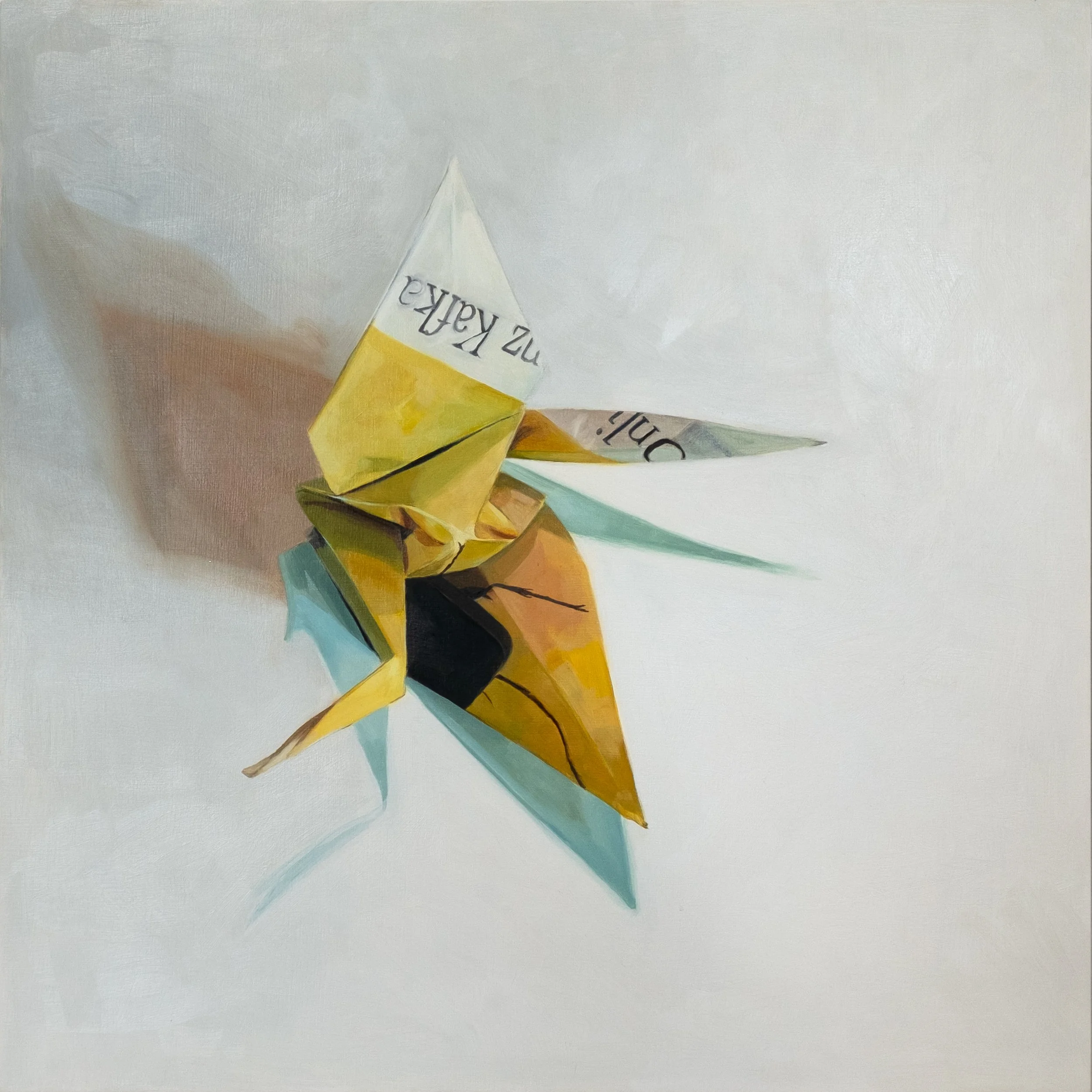 Crane #15, oil on panel, 16" x 16"