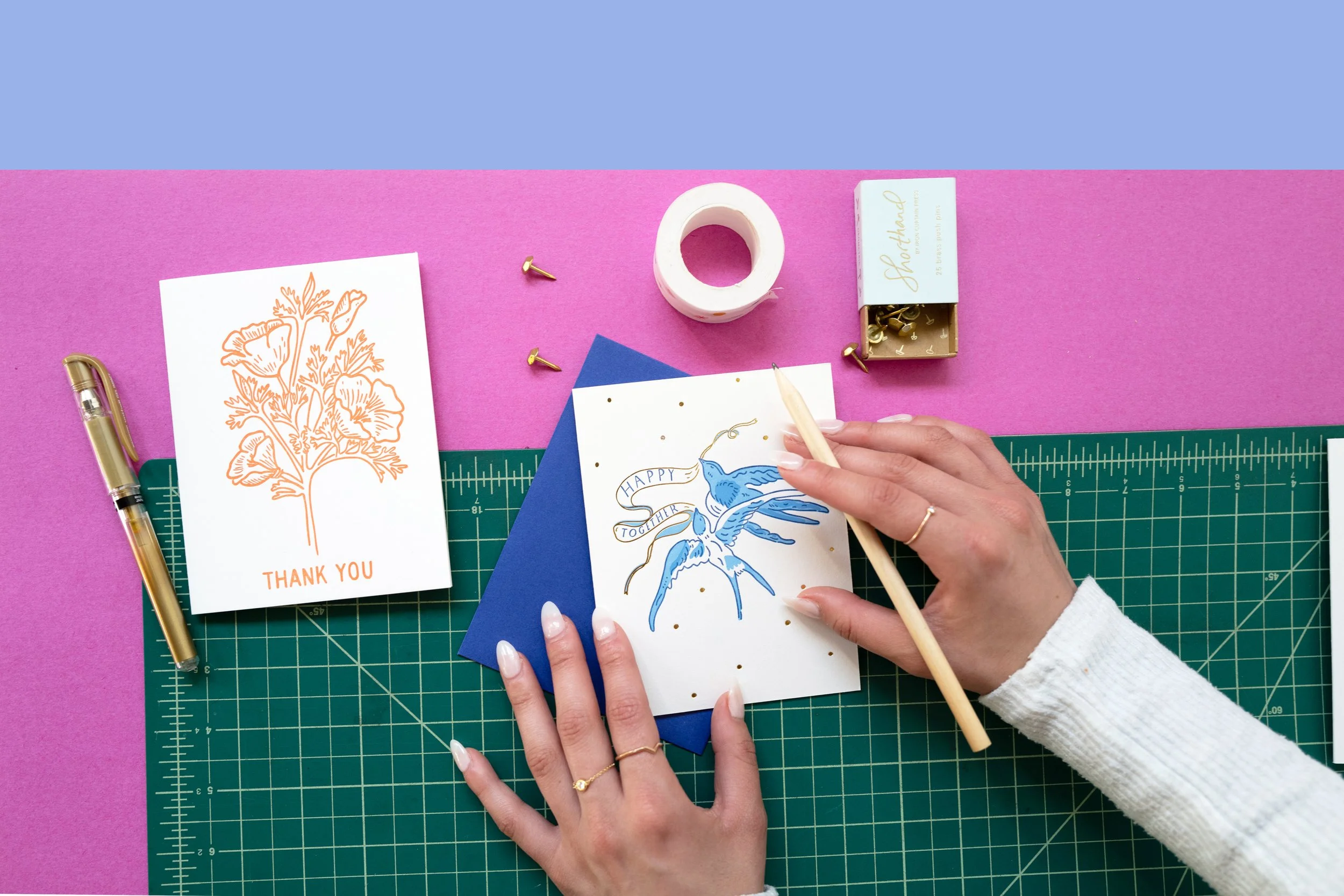 Custom stationery greeting card design for Ink.Paper.Crafts