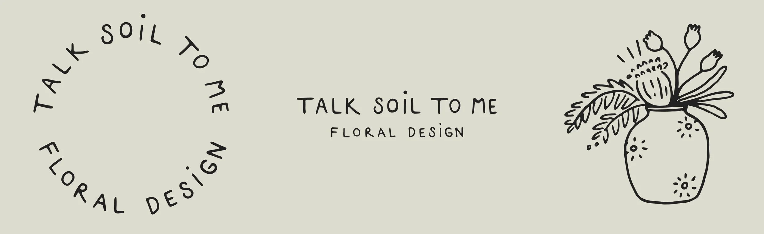 Talk Soil To Me visual identity for florist and ceramic artist