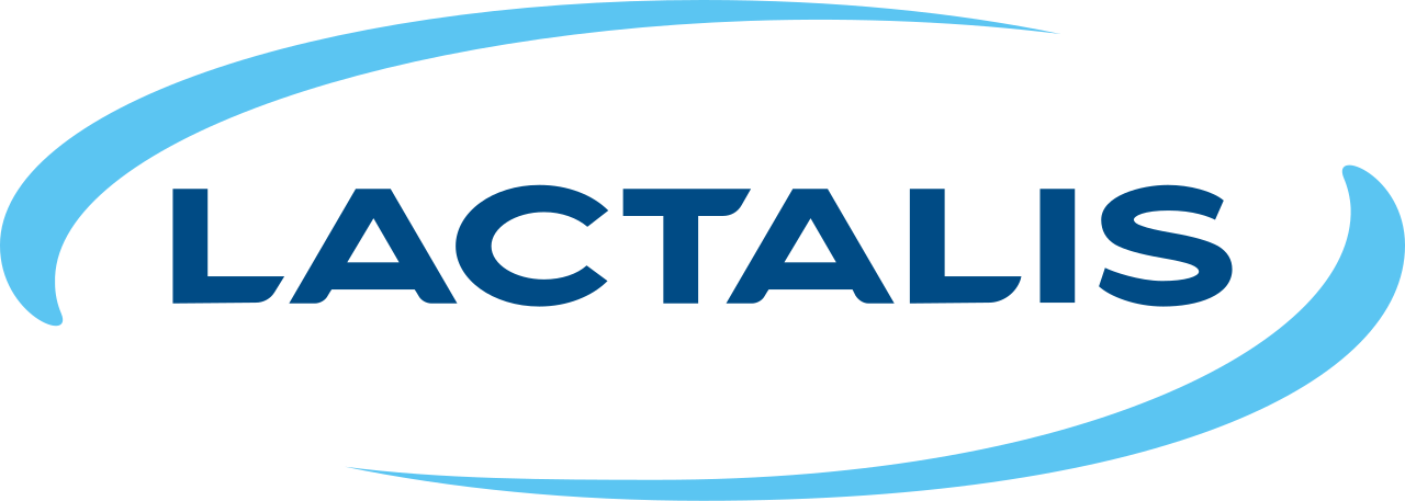 Lactalis logo with a blue swoosh above and below the text.