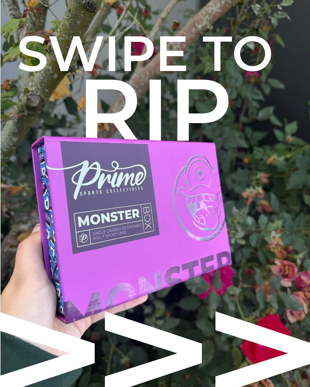 "Swipe To Rip" Adding the arrows to get people to swipe and see what cards could potentially be in this product. 