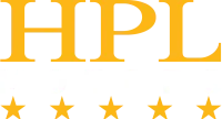 The image displays part of a logo with the text 'HPL' and five stars below it.