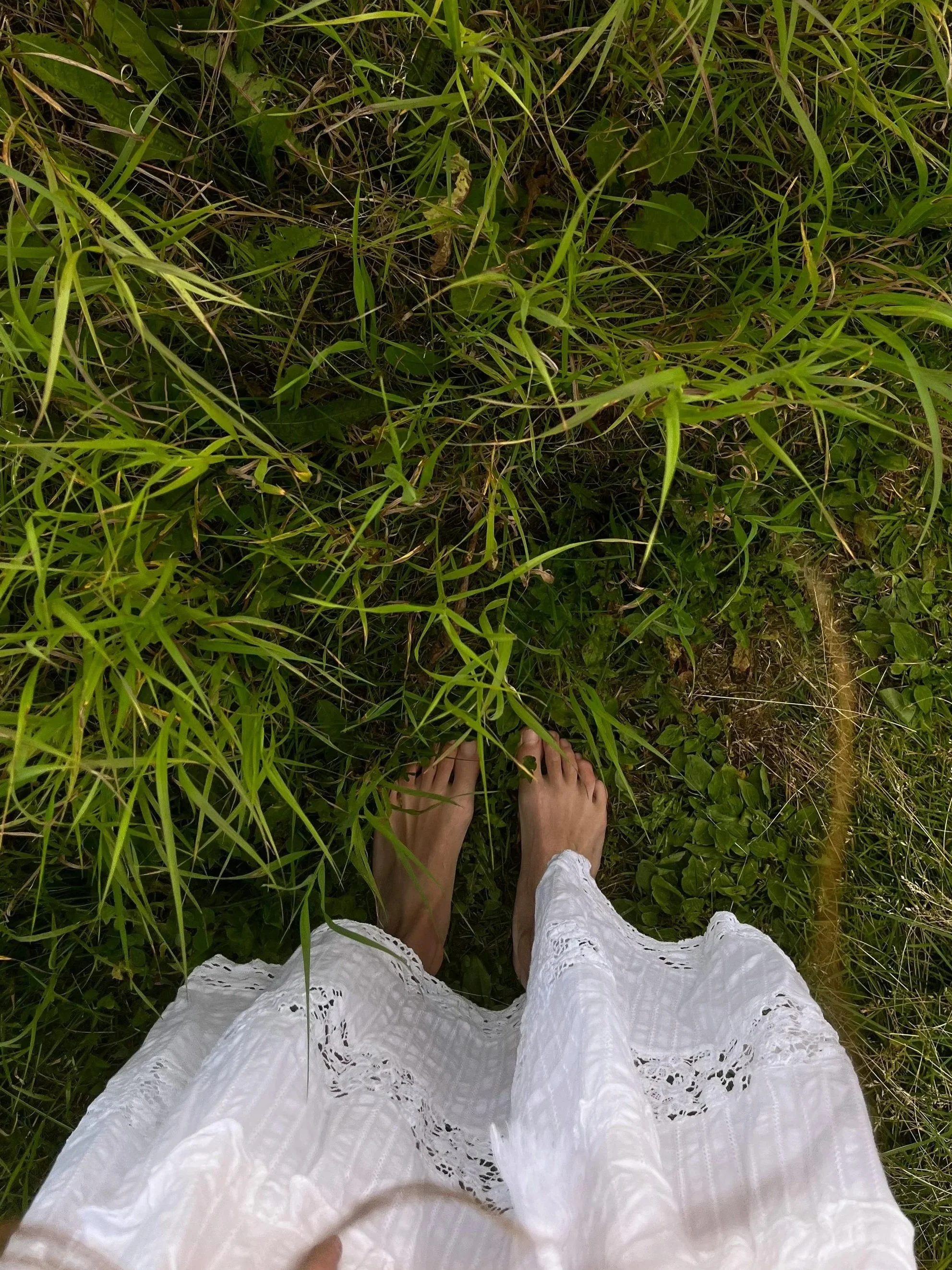 woman using a grounding technique to manage anxiety and overwhelm