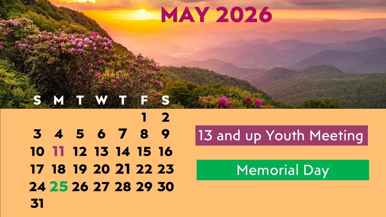 Monthly calendar: May