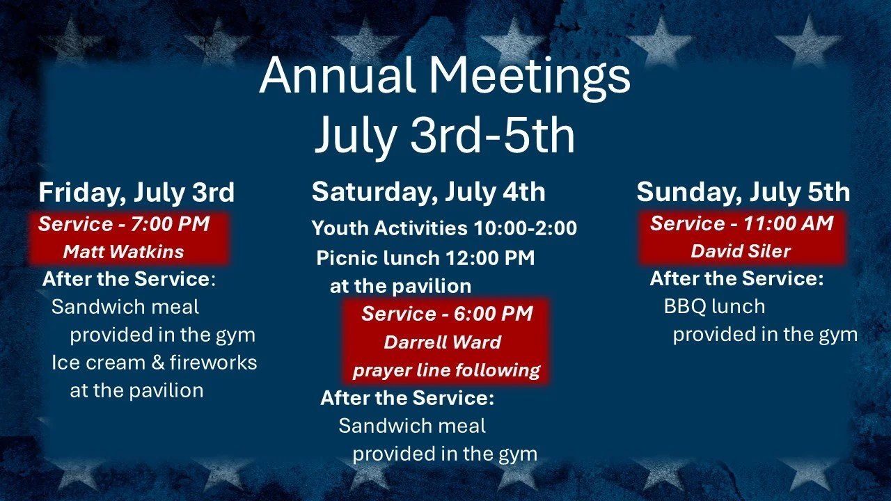 WOLJC Annual Meetings July 3rd - 5th