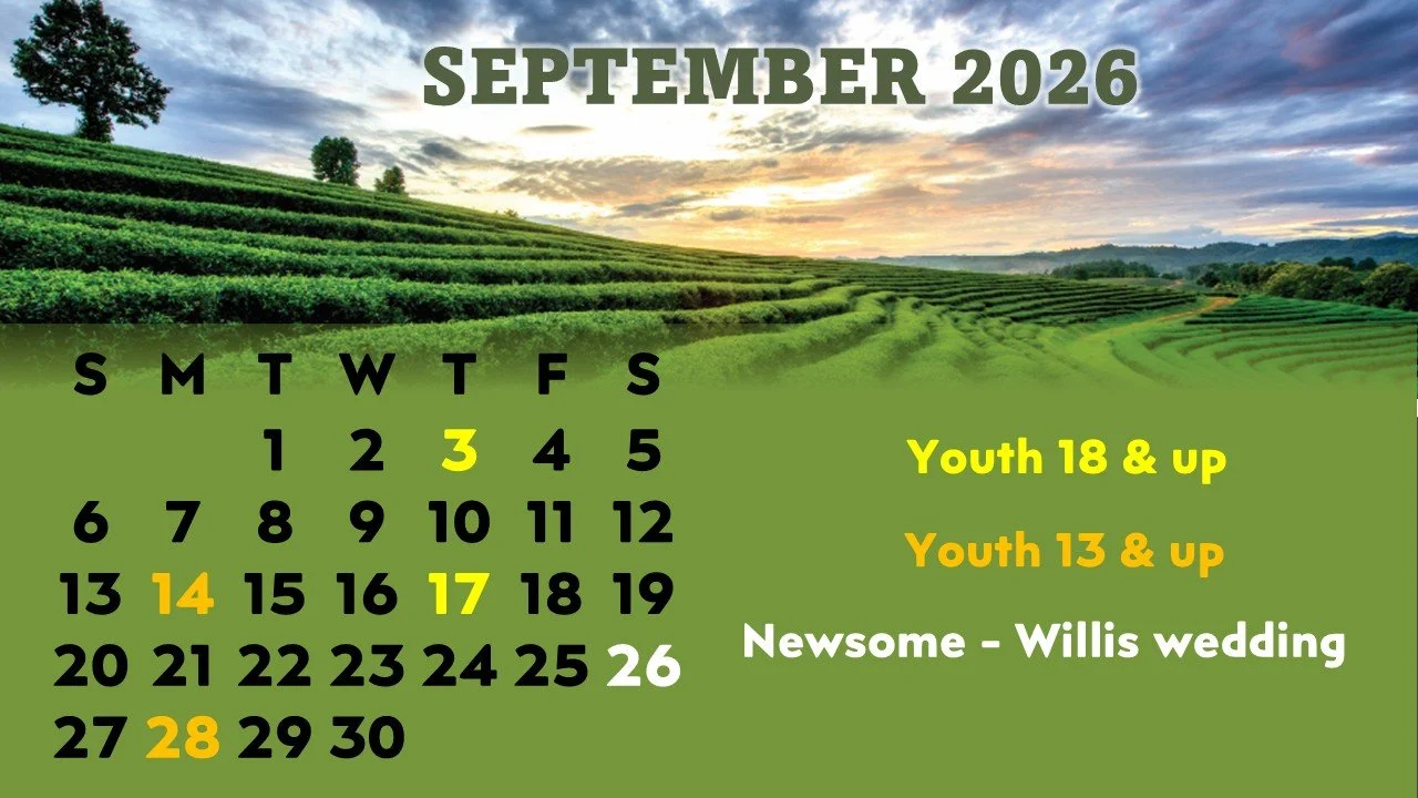 September Monthly Calendar