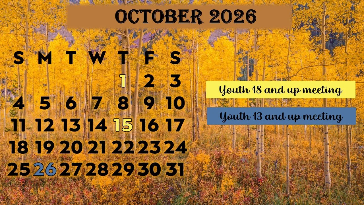 October Monthly Calendar