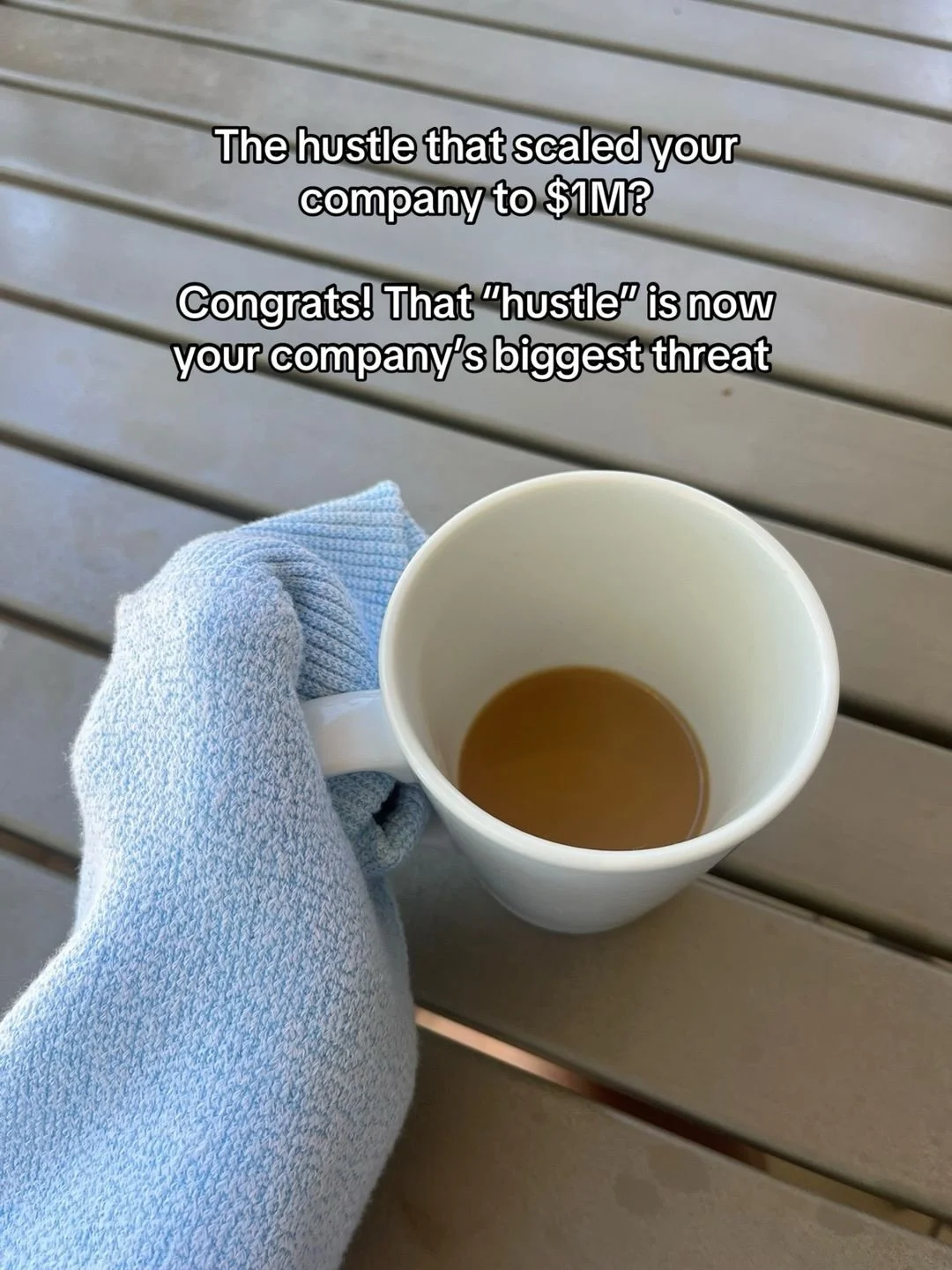 As you grow, your old ways of working become stale. This isn&rsquo;t easily recognizable. 

Because with a small team, you have the advantage of proximity and simplicity. Alignment comes fairly easily.

When you get up into 30, 40, 50 employees - som