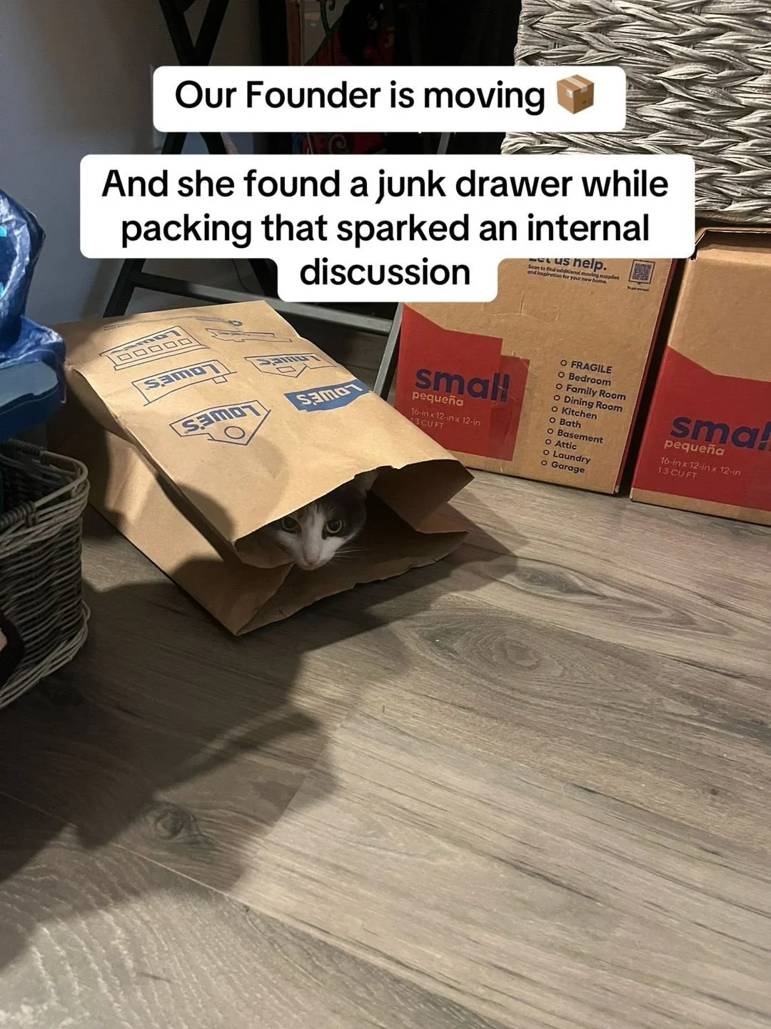 I&rsquo;ve moved the same junk drawer twice within a year. 

Should I blame my partner for it? (No)
Should I blame myself for it? (No) 
Should I blame my townhouse for it? (No)
Should I expect the new place to fix it? (No)

Swipe through and you migh