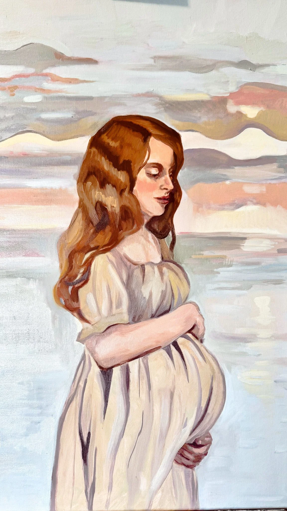 2026 Commission for North Carolina OBGYN office. 
"Blossoming Motherhood" 
24"x36", oil on canvas.