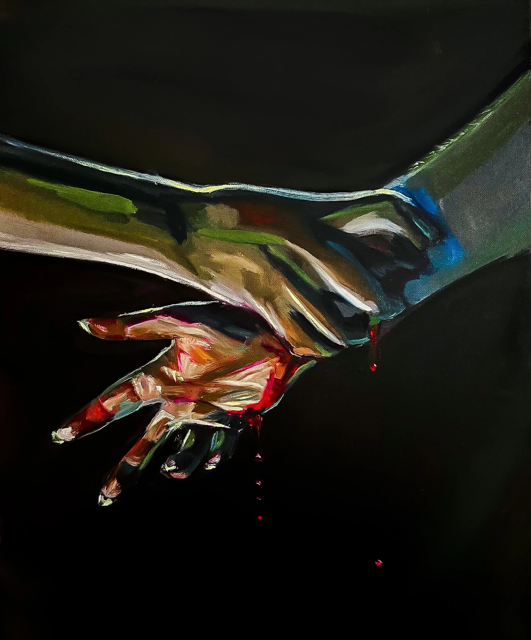 2022, "Don't Leave", oil on canvas.