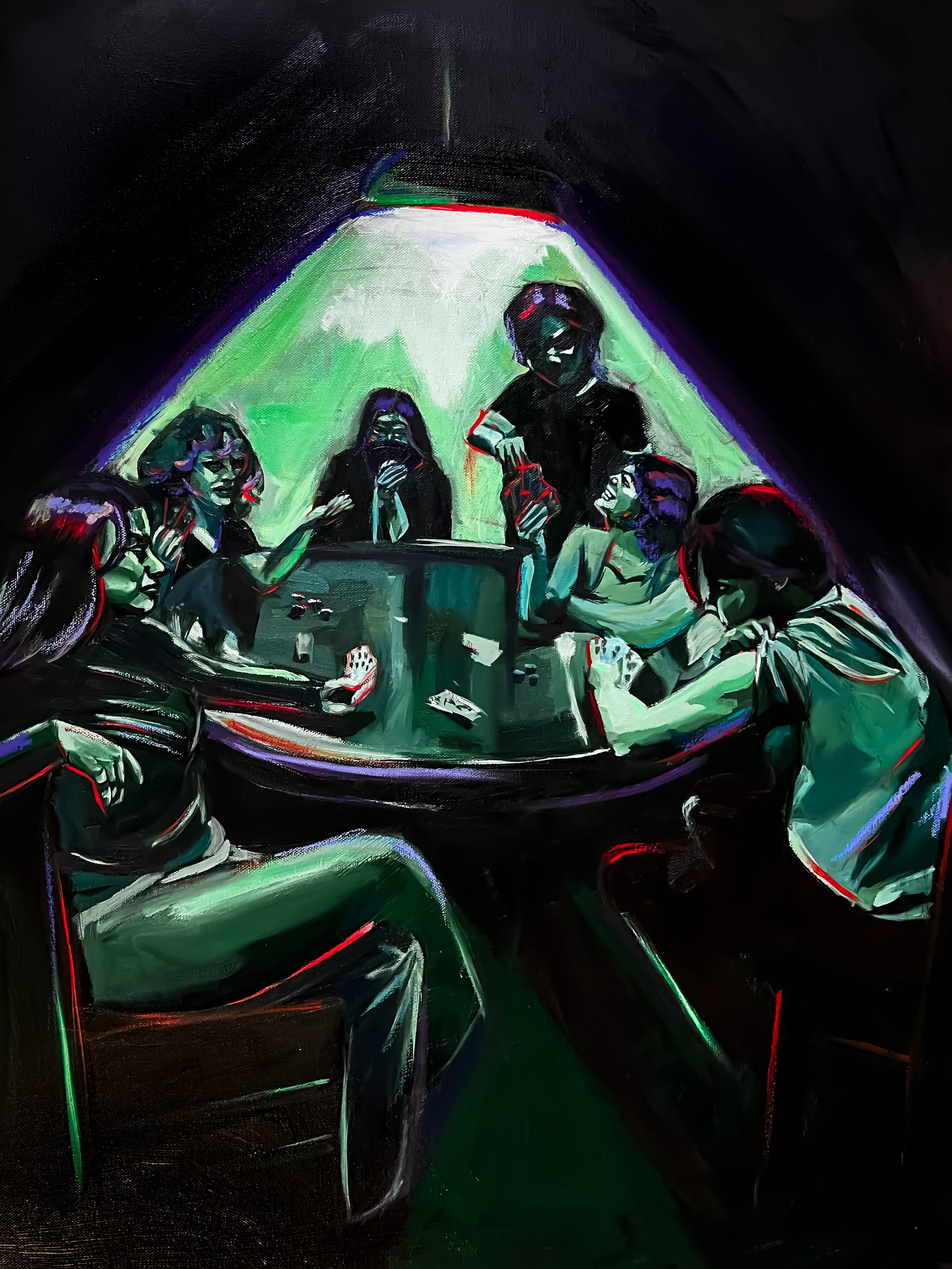 2022 "Advice", oil and oil pastel on canvas. 