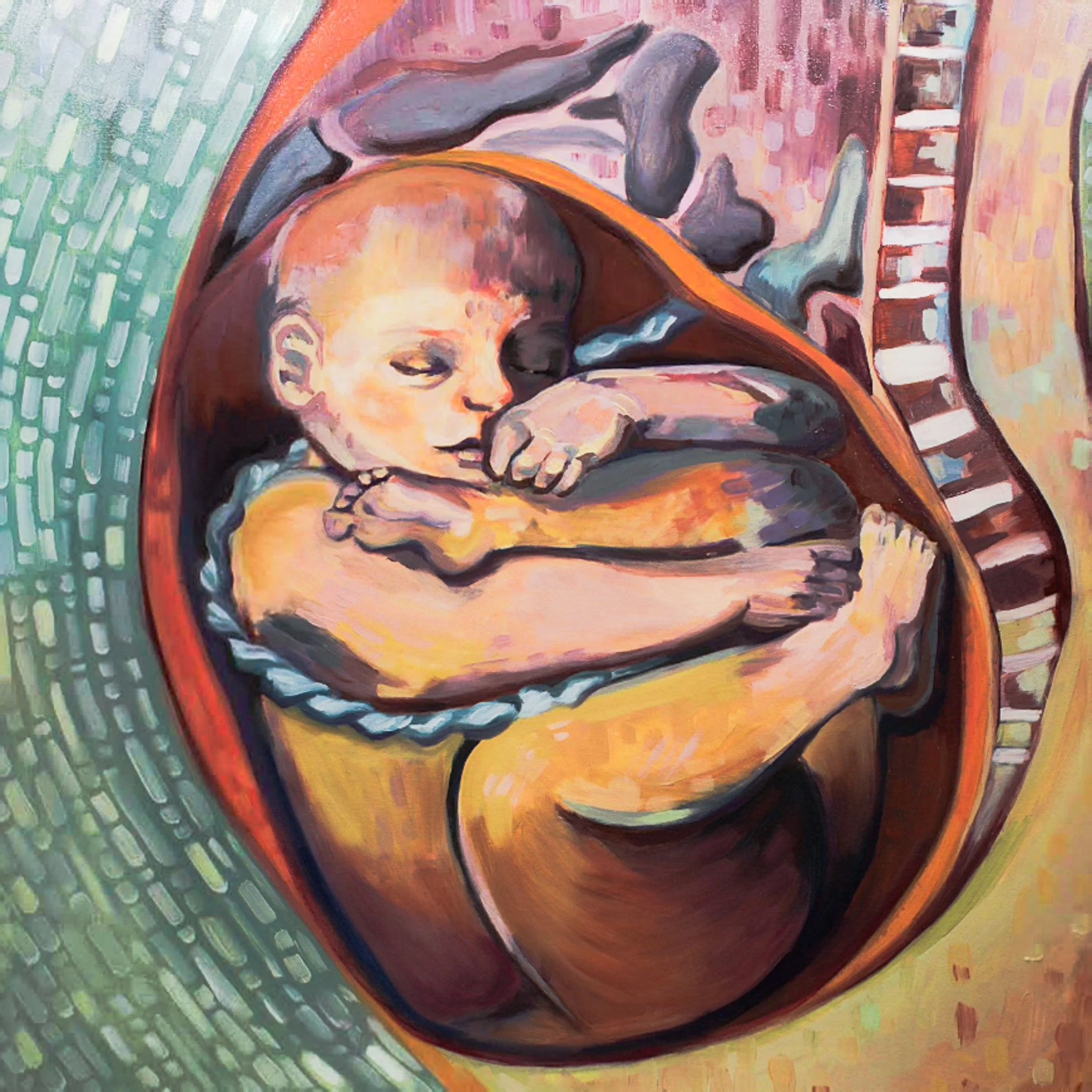 2026 Commission for North Carolina OBGYN office. 
"Wonderfully Made" 
36"x36", oil on canvas.