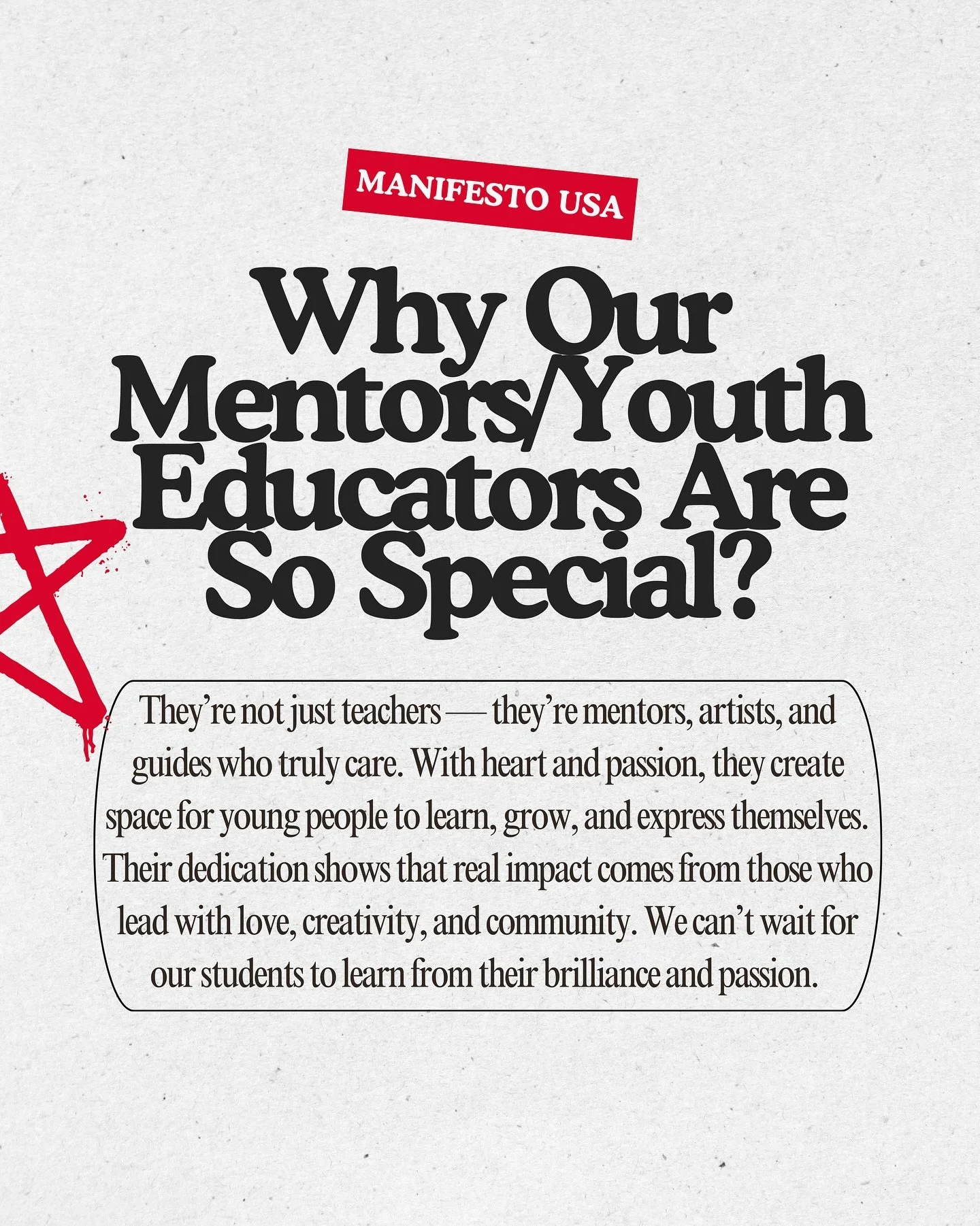 They are not just teachers-they&rsquo;re mentors, artists, and
guides who truly care. With heart and passion, they create space for young people to learn, grow, and express themselves.
Their dedication shows that real impact comes from those who lead