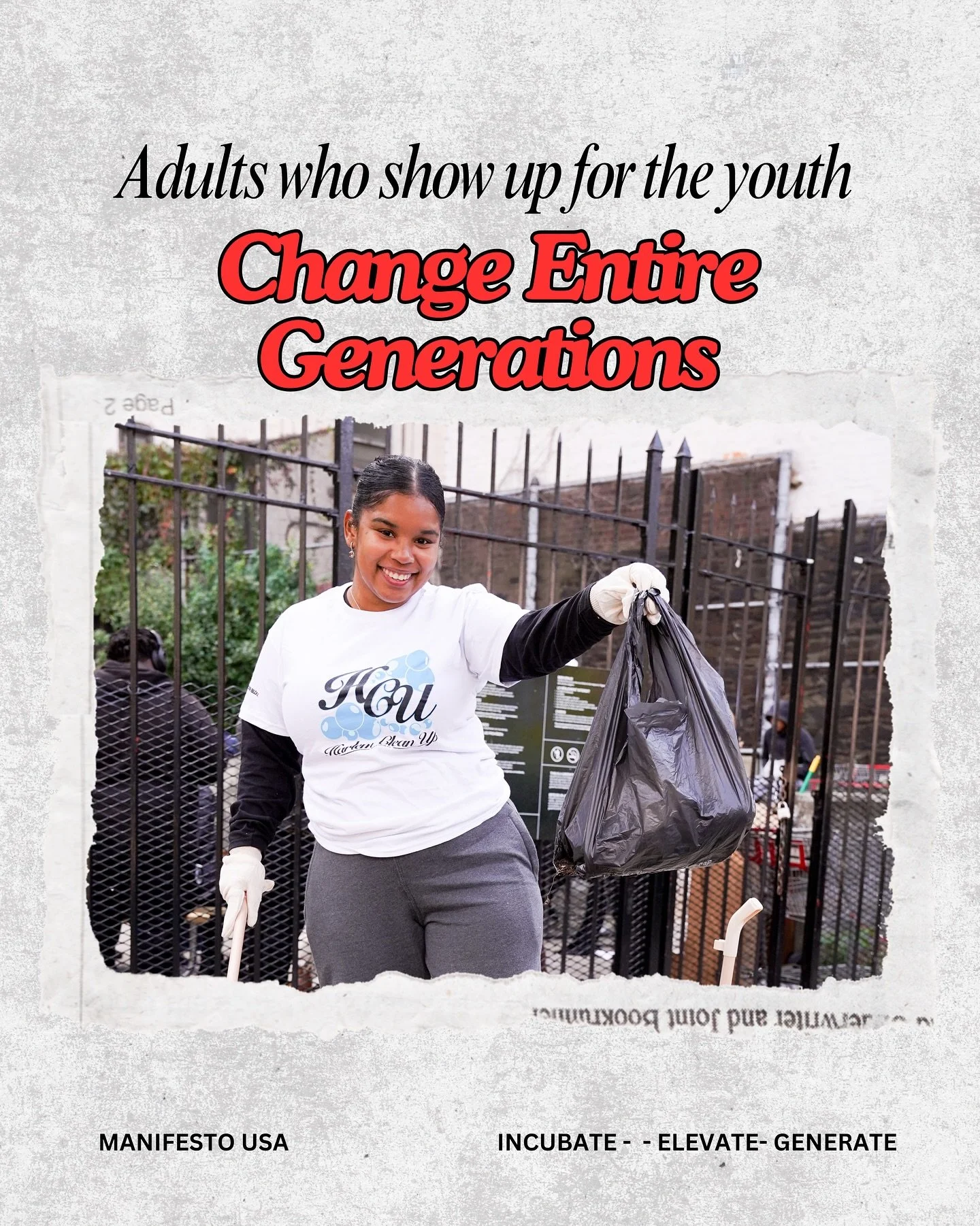 Adults who show up for the youth change entire generations. 💪🏽✨

Last Saturday, we teamed up with Harlem Clean Up to clean up the streets of the Bronx &mdash; and it wasn&rsquo;t just the youth out there putting in work, but adults too. That matter